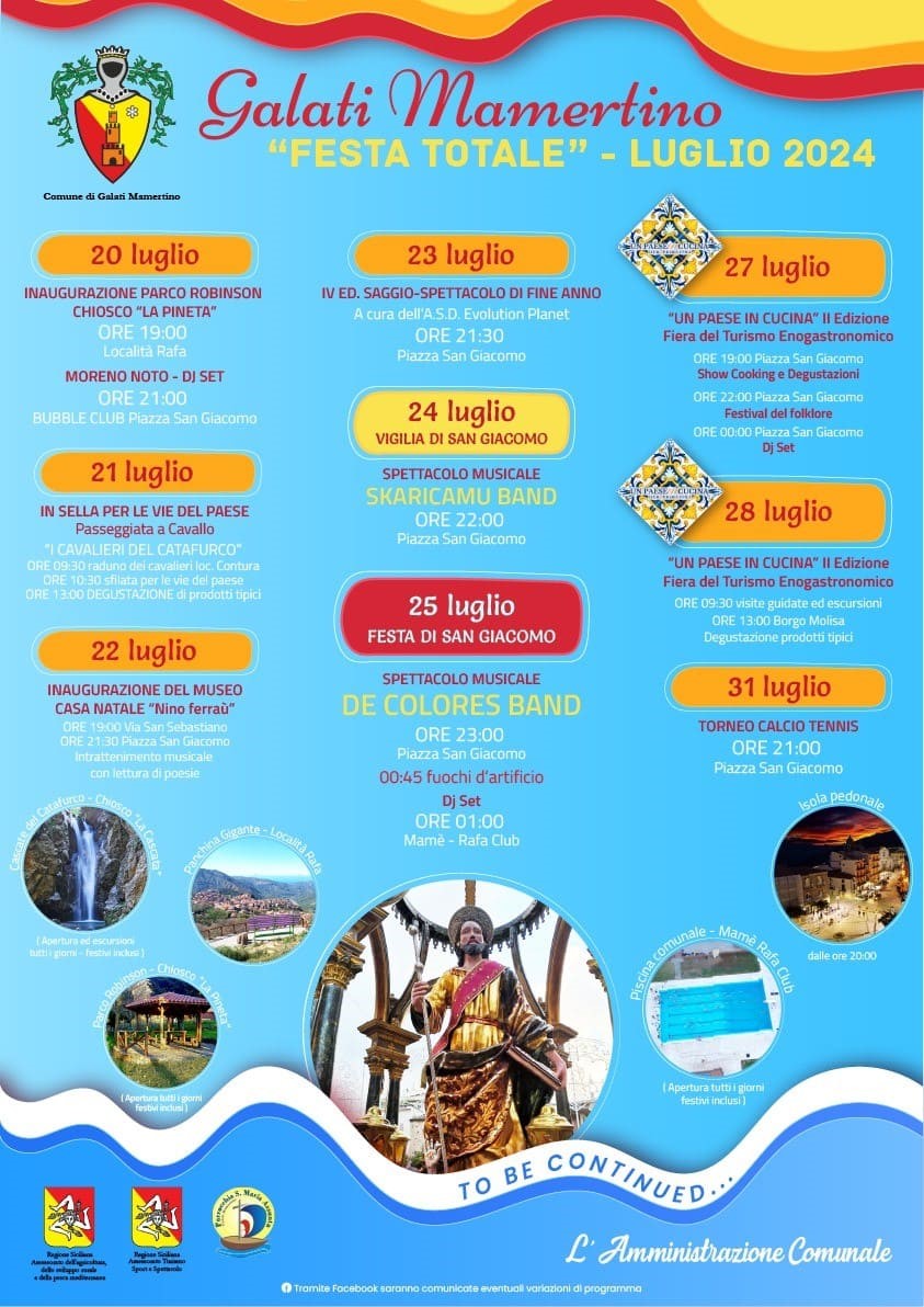 Eventi Luglio 2024 a Galati Mamertino